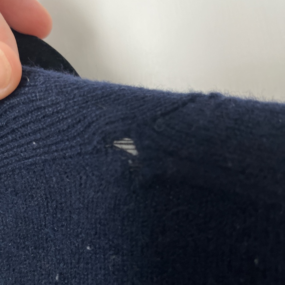 Lambs Wool Navy Cardigan Sweater - Picture 4 of 4